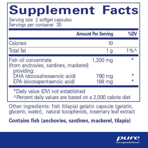DHA Ultimate supplement facts panel